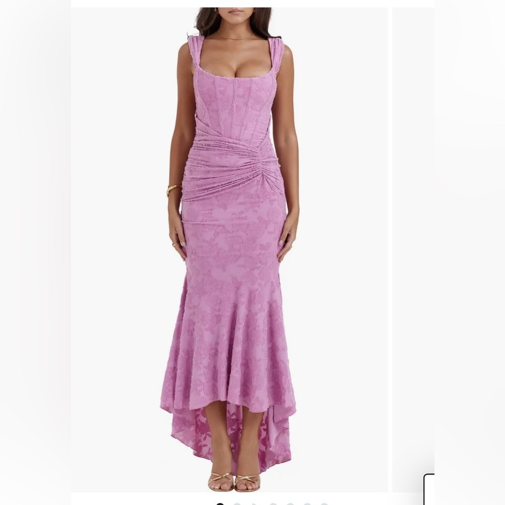 House of CB Cesca warm pink Gown Dress NWT